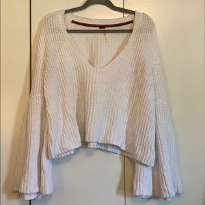 Bell Sleeve White Free People sweater